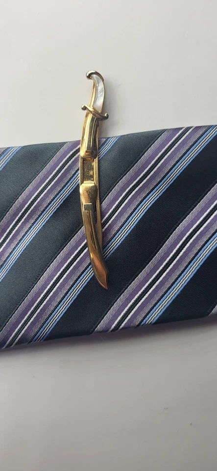 Swank 品牌 Scimitar Sword 珍珠手柄领带杆,短柄 — 第 2/4 张图片