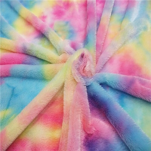 PV Rainbow Plush Fabric Gradient Warm Coat Toy Cushion Craft Sewing By Metre - Picture 2 of 6