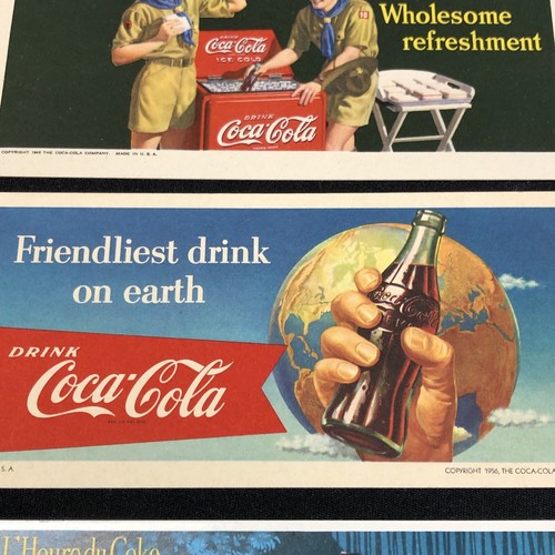 Vintage 1942, 1956, & 50s Coke Cola advertising blotters Very Clean Items - Picture 3 of 18