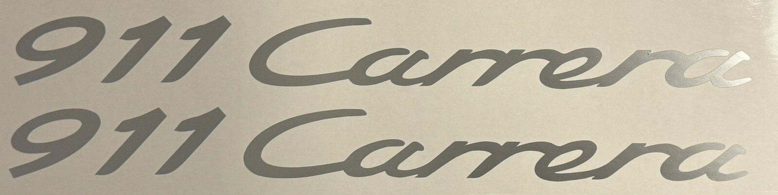 Porsche 911 Carrera 12” Silver Decals (Set Of 2) Vinyl Sticker Side Skirt Logo