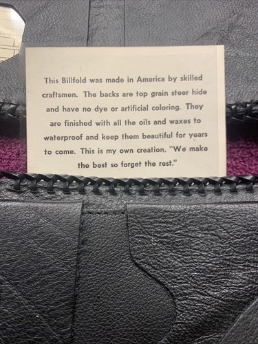 Wallet Bifold Hand Tooled Genuine Leather New Old Stock USA Made Squirrel Choice - Picture 5 of 5