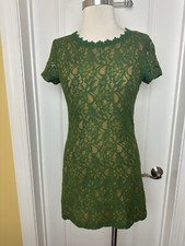 XXI Green Lace Floral Mini Dress Small