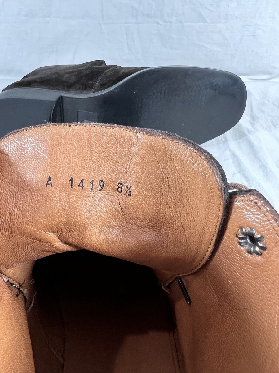 GIANNI VERSACE Authentic Brown Suede Leather Medusa Ankle  display picture 1