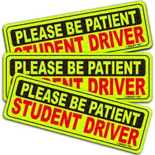 3 Pcs Student Driver Magnet Car Signs Please Be Patient Car Bumper Sticker Decal