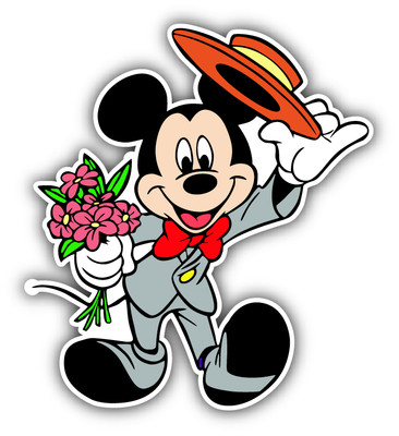 mickey mouse hat cartoon car bumper sticker decal 4 x 5