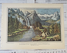 Currier and Ives Print 1952 Yosemite Valley Through to the Pacific 16x11 Reprint