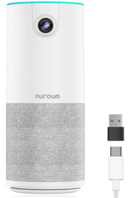 NUROUM HD1080P Conference Webcam w/Microphone & Speaker, Portable All-in-1 Wide-