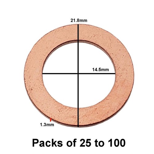 M14 Copper Oil Drain Plug Gaskets Fits Dorman 095019 GM 94158328