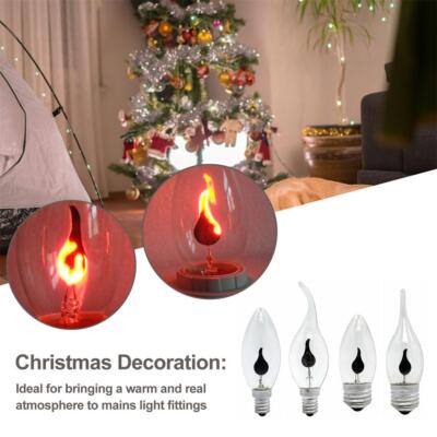 DE-1x E27 E14 LED Flacker Feuer Flamme Kerze Glühbirne Atmosphäre Decor Lampe