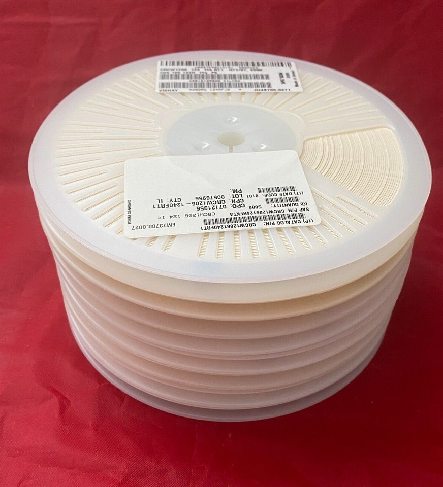 CRCW12061240FRT1, Vishay CRCW1206, SMD Resistor, 1206 124 Ω 1/4W 1% ...