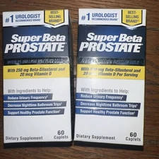 Lot of 2 Vitality Super Beta Prostate 120 Caplets 2 Month Supply New Free Ship