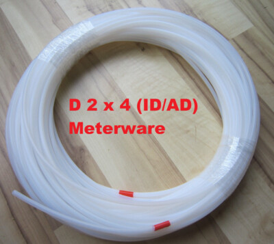 PTFE Schlauch Teflonschlauch 2 x 4mm Tube - 3D Druck für 1.75mm Filament   1 m