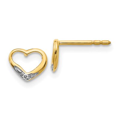 14 Karat bicolor Gold Diamant Herz Ohrstecker