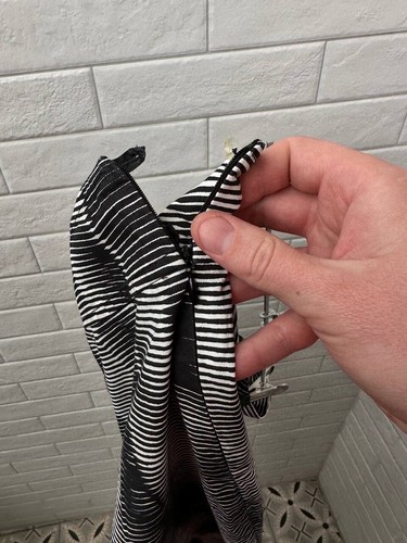 Akris Punto Womens High Rise Pleated Striped Cropped Pants White Black Size 4 - Picture 14 of 16