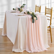 10ft Light Peach Sheer Chiffon Table Runner 27 X 120 Inches Rustic Wedding Table