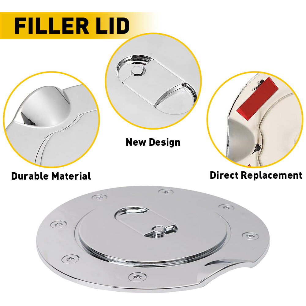 1x Gas Fuel Tank Cover Door Chrome Fits 2007-2013 Chevrolet Silverado GMC Sierra