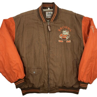JOE McCoy and Bros S202 杢ストライプピケカバーオール Vtg 90s CLEVELAND BROWNS NFL Mirage Throwback Insulated Brownie