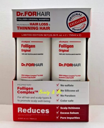 NEW Dr. FORHAIR - Folligen Original Shampoo Hair loss 25.36 Fl oz Pack of 2