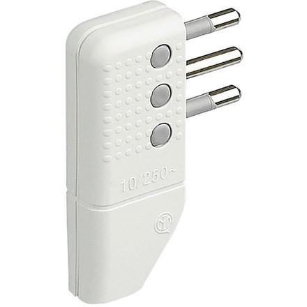 Spina Corner Squadra 2P+T 10A Bianco Kit ( BTICINO cod. S2467TAE )