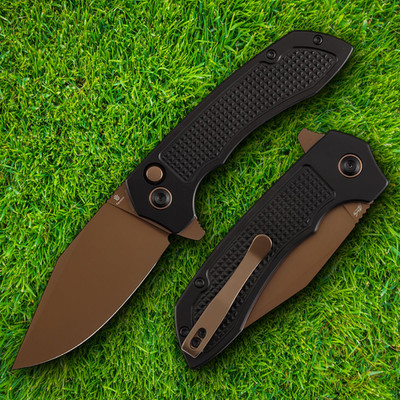 Tenable Knives Entity Folding Knife 3½'' 14C28N Steel Blade Black Aluminum Handle