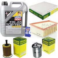 Inspektionspaket 5L Liqui Moly Top Tec 4100 5W-40 FüR VW Fox 1.4 TDI Skoda Fabia