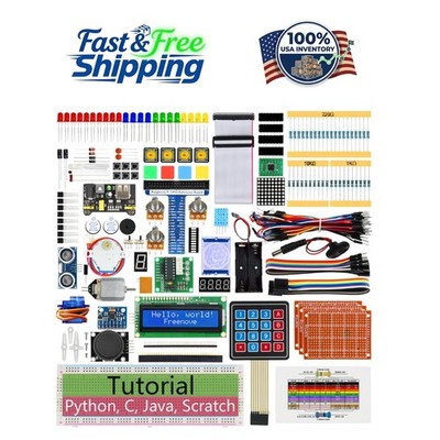 Powerful Raspberry Pi Starter Kit: 4GB RAM, 5 Coding Languages, 128 Projects