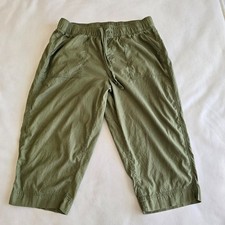 Lane Bryant Plus Size 18/20 Olive Green Capri Pants Drawstring Elastic Pockets