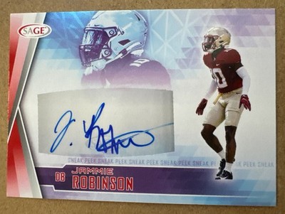 2022 Sage SPA-JR Jammie Robinson Sneak Peek Autograph Auto Card #SPA-JR FSU