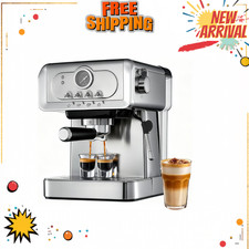 NEW Espresso Machine 20 Bar Espresso Maker Steam Milk Frother Stainless Steel