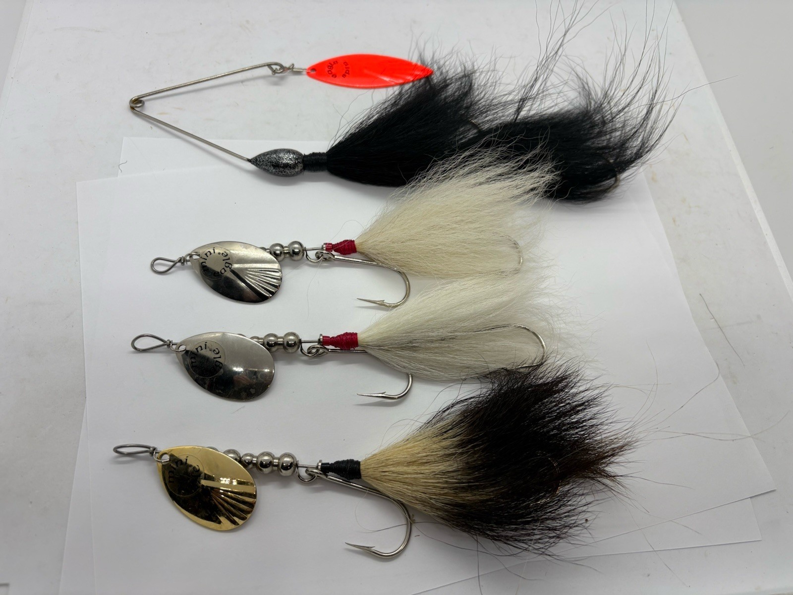 (8) George Wahl Eagle Tail Mini Lil Reg Spin Musky Bucktail Spinnerbait Lure Lot - Image 5