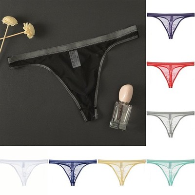 Herren Unterwäsche Durchsichtig G-String Mesh Schnell trocknend Sexy Shorts