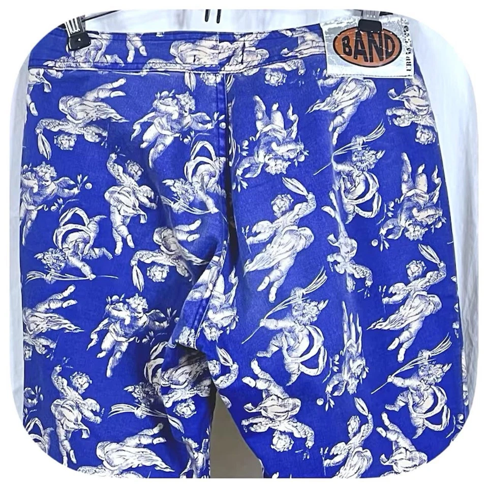 Jeans Mujer De Colección Años 90 Renacimiento Itaglio Estampado Ángel Banda Hechos en España Talla 32 Foto 4 de 4