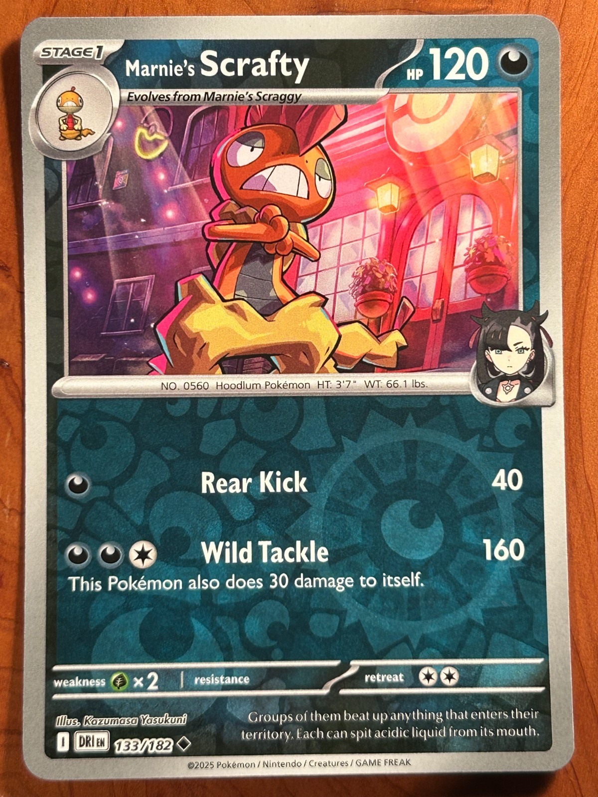 Marnie's Scrafty 133/182 Sv10: Destined Rivals Reverse Holo