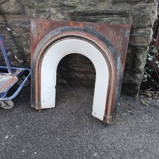 Cast Iron Fireplace Surround Front, Round Arch, for Living Room, Dining, Bedroom