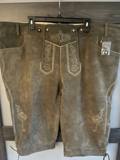 Oktoberfest Men’s Suede Lederhosen Size 46 NWOT  ( Includes Suspenders )