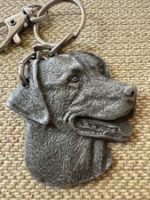 Vintage Keychain Labrador Dog Pewter