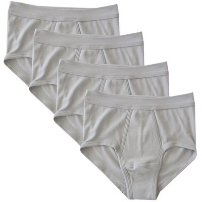 3240 4 Pack Men's Brief with Fly and Soft Waistband 'Classic Art' More F...