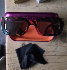Kurt Geiger Multicolour Shoreditch Rectangle Sunglasses With Pink Case