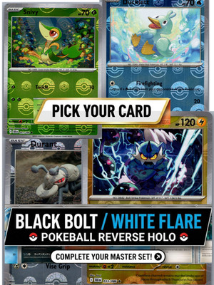 Pokemon Black Bolt & White Flare Pokeball Reverse Holo - PICK YOUR CARD - NM