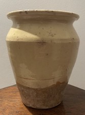 Ancien pot à graisse en terre vernissée – poterie culinaire – XIXe / début XXe