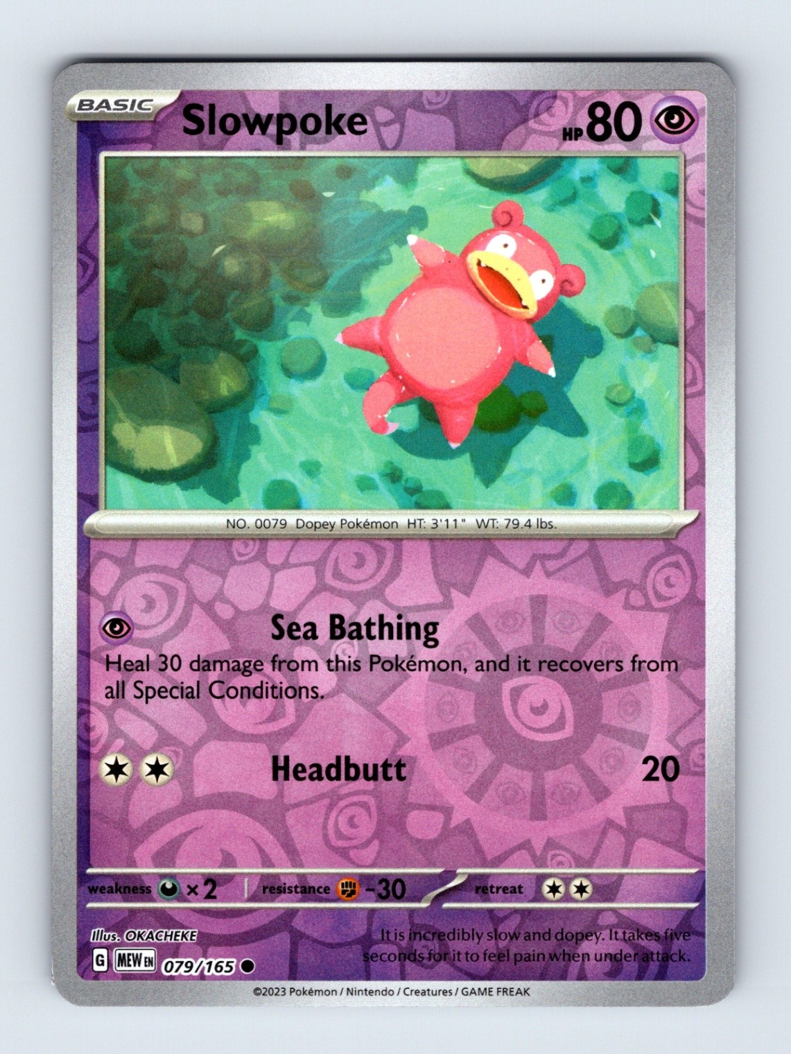 Slowpoke - Scarlet & Violet 151 079/165 - Reverse Holo - Common - NM - Pokémon