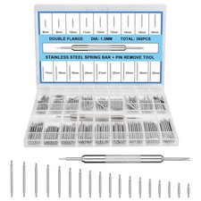 360Pcs 8-25mm Watch Band Pins, Diameter 1.5mm Watch Band Spring Bar Link Pins wi