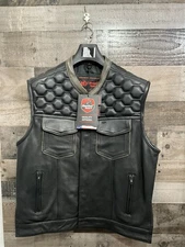 DanielSmart Men’s Hellion Leather Concealed Carry Vest 3XL