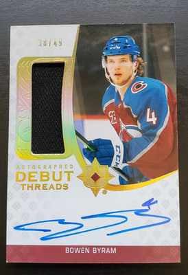 2020-21 Ultimate Collection Bowen Byram Autographed Debut Threads 38/49 Avs