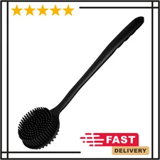 Long Handle Silicone Back Scrubber ,Double Sided Bath Body Brush for Shower Men