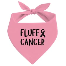 Fluff Cancer Dog Bandana, Pink Pet Dogs Scarf Accessories, Dog Triangle Muffl...