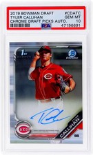 2019 Bowman Chrome Draft Picks Tyler Callihan Auto Prospect PSA 10 Pirates