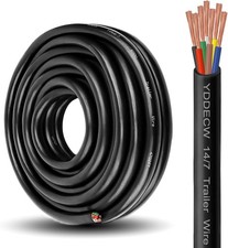 7 Way Trailer Wire - 14/7 Heavy Duty 20FT 100 Pure Copper 7 20FT, Black