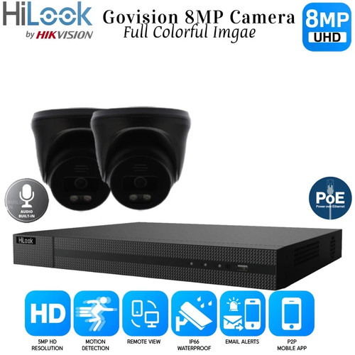 KIT TELECAMERA HIKVISION POE CCTV SYSTEM IP UHD 8MP NVR 4K 5MP AUDIO SMART COLORVU - Foto 32 di 46