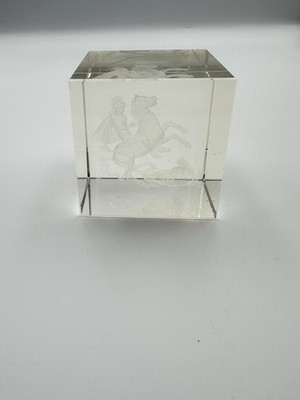 Lazer geätzter Hengst Glas Briefbeschwerer Block
